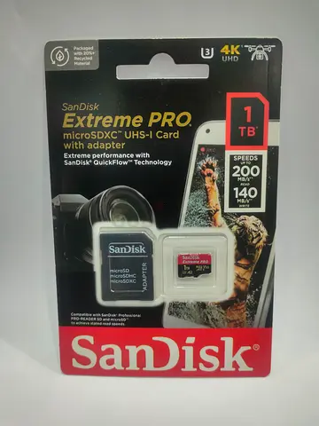 SanDisk Extreme PRO microSDXC 1TB with SD Adapter - Sealed Packaging