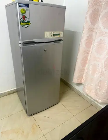 Used Silver Double-Door Refrigerator - Compact Top Freezer