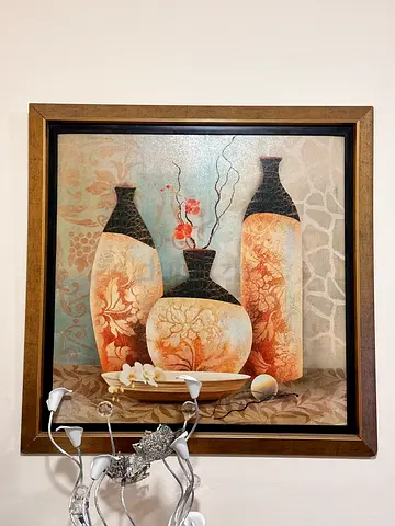 Framed Decorative Painting of Vases (Ready to Hang)