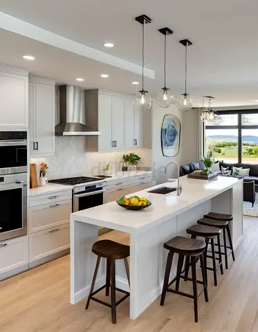 Modern White Kitchen Island