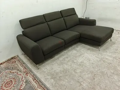 Expensive quality Boconcept dark gray color lshape sofa