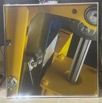 Framed Industrial Machinery Close-Up Print — Modern Collectible Art 80x80CM