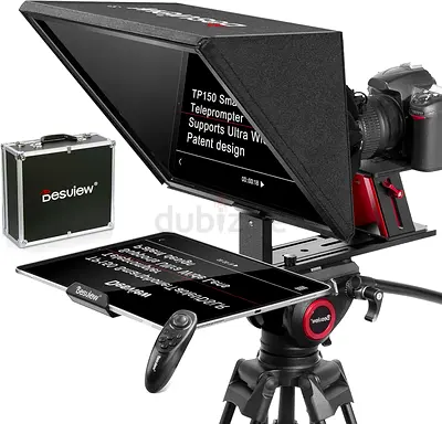 Desview TP150 Teleprompter 15 inch, All Metal Liftable Teleprompters with Remote Control and App iOS