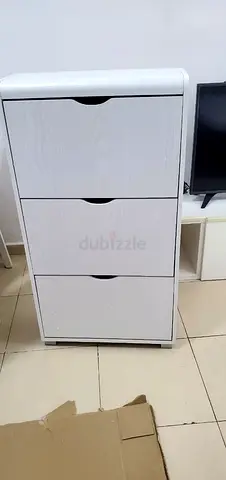 White 3-tier Shoe Cabinet / Storage Unit