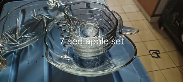 Glass tea cup and saucer set - 7 AED (set)