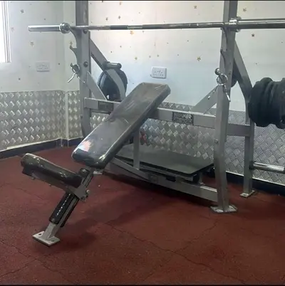 Adjustable Incline Weight Bench with Olympic Bar and Rack
