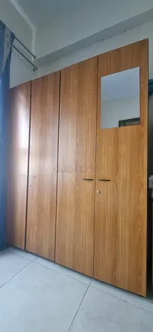 4-Door Wooden Wardrobe with Mirror - Good Condition