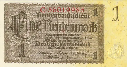 GERMANY 1 RENTENMARK BANKNOTE 1948