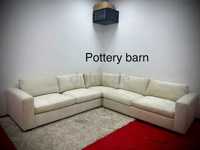 Like new condition pottery barn beige color corner sofa