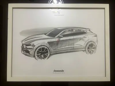 Framed Maserati Levante Concept Sketch - Signed Print