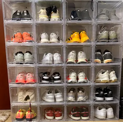 Set of 24 Clear Stackable Shoe Boxes