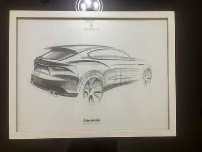 Framed Maserati Levante Concept Sketch - Original Car Artwork