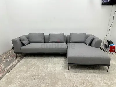 Like new condition marina home grey color lshape sofa