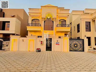 Classic luxury villa for sale in Al Helio 2, located directly before Al Azhy Roundabout on the main road with easy access to Sheikh Mohammed Bin Zayed Road, providing quick connectivity to Dubai, Shar