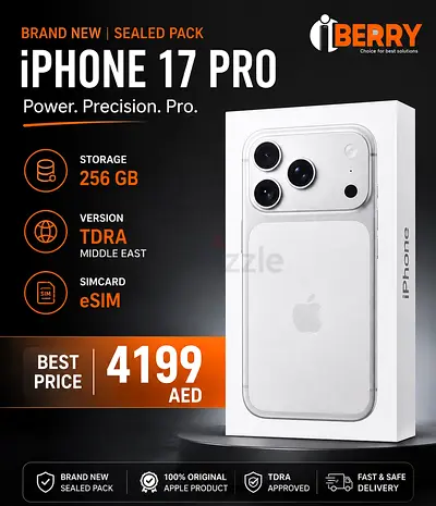 Brand New Sealed iPhone 17 Pro 256GB (TDRA Middle East) - eSIM