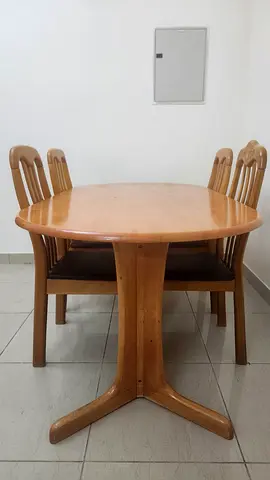 6-Seater Solid Wood Dining Table Set -Good Condition