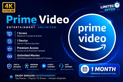 Prime Video 4K – 1 Month Plan (Single Device Access)