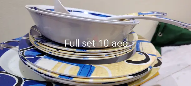 Ceramic Dinnerware Set - Full set, used, 10 AED
