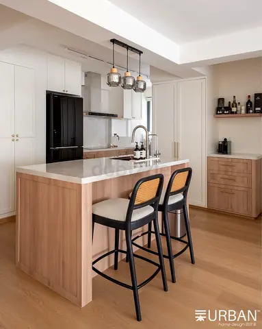Modern wooden kitchen island