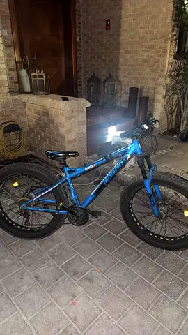 Blue full-size mountain bike, good condition