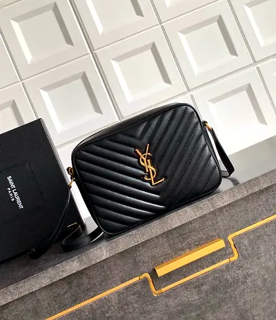 Saint Laurent Lou Camera Bag in Black Quilted Calfskin
