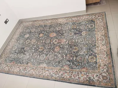 Rug 2x3 - blue, flower pattern