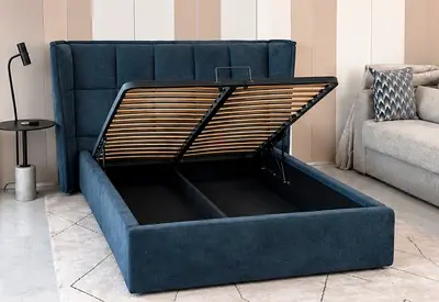 Al Huzaifa Upholstered Storage Bed with Mattress