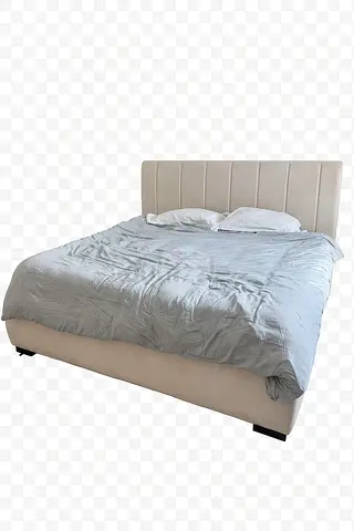 King bed 180 x200cm size upholstered bed with the frame with headboard -velvet cream.