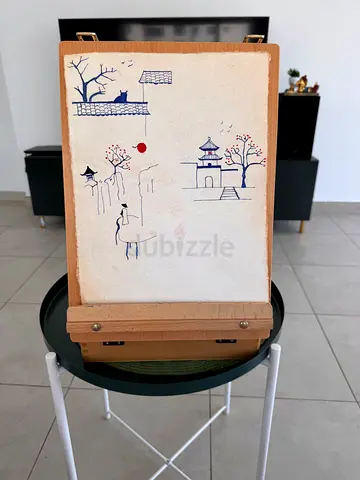 wooden easel stand with storage