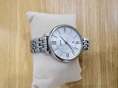 Fossil Stainless Steel Womens Watch - Classic Silver Dress Watch