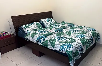 King size  wooden bed frame with headboard  - good condition