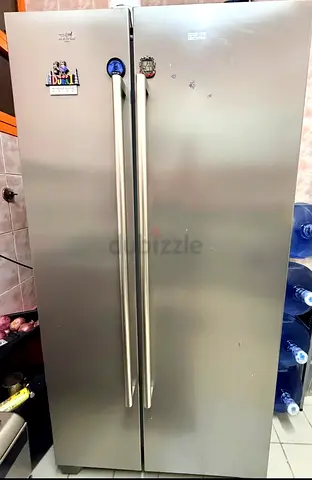Stainless Steel Side-by-Side Refrigerator - Double Door, Good Condition