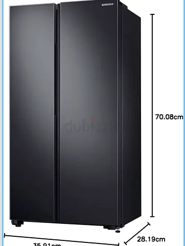Samsung 680 Liters, Side By Side Refrigerator, RS62R5001B4/AE, Gentle Black Matt, SpaceMax Technolog