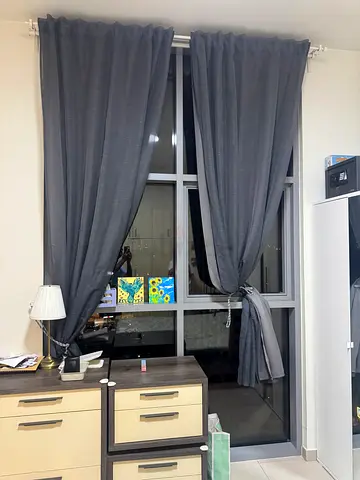 Dark grey blackout curtains - 2 pair, good condition