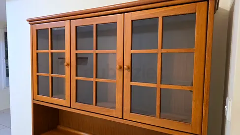 Solid Wood Display Cabinet with Glass Paneled Doors
