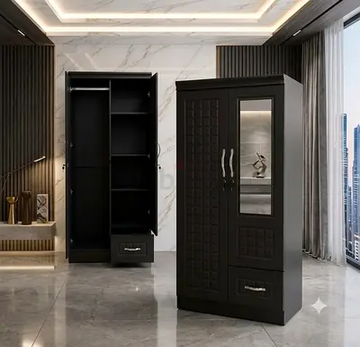 Brand new 2-Door Wardrobe with Mirror and Drawer