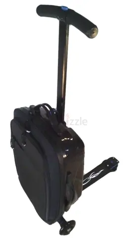 Suitcase with Integrated Kick Scooter - Compact Ride-On Luggage