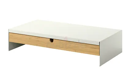 2 IKEA ELLOVEN Monitor stand with drawer, white and black