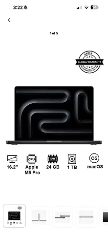 APPLE MACBOOK PRO M5 PRO 16” 24+1TB