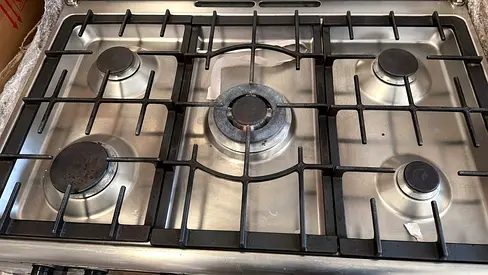 Stainless Steel 5-Burner Gas Cooktop — Good Working Condition