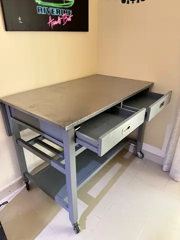Crate and barrel stainless steel kitchen island