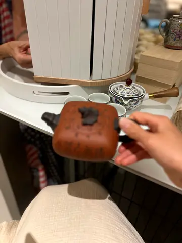 Small Ceramic Teapot with Cups - Used Tea Set