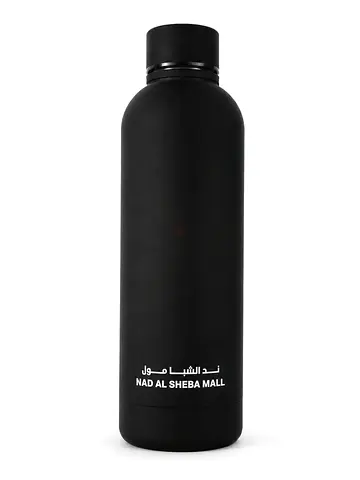 Matte Black Stainless Steel Water Bottle — 750ml (Nad Al Sheba Mall)