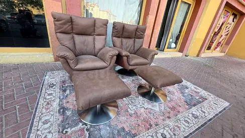 2 piece marina home Nolan Swivel Recliner Chair With footstool Like A Brand new condition