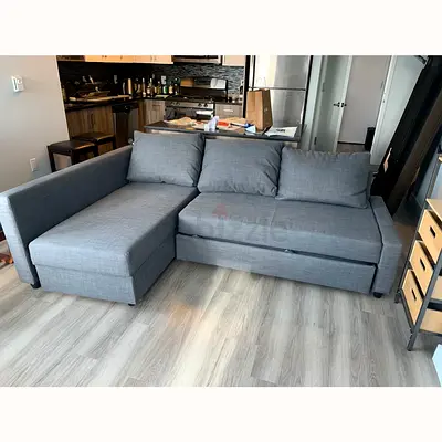 Modern Grey L-Shaped Sectional Sofa Bed