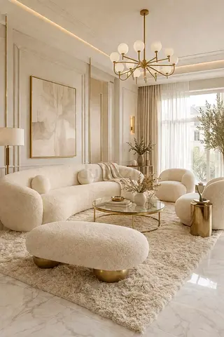 Boucle Fabric sofa full sit