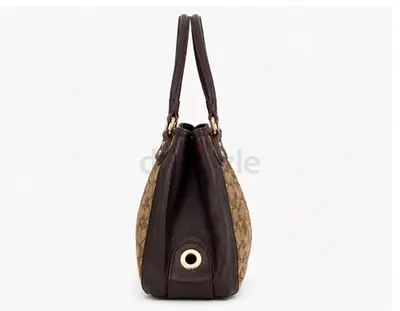 Brown Coach Signature Canvas Leather Tote Bag