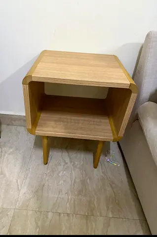 Mid-century style wooden bedside table / nightstand - light oak