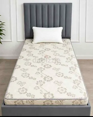 Single Bed Mattress with Floral Cover - Good Condition