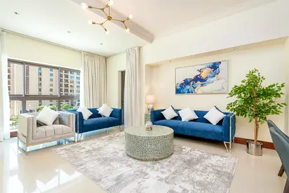 Elegant 2BR + Maid | Golden Mile Palm Jumeirah | Balcony | Furnished | Short Term